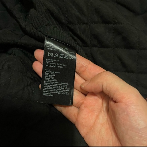 All Saints Women’s Biker Leather Jacket Deep Wine Red Size US 0 - Picture 10 of 12